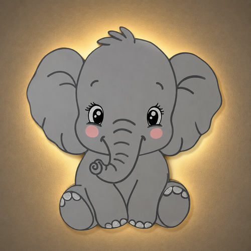 Baby Elephant Lighted Wall Décor - 60 cm