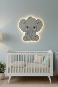 Baby Elephant Lighted Wall Décor - 60 cm