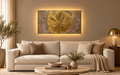 Golden Burst – Hand-Painted Textured Canvas