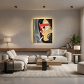 Modern Pop-Art Lighted Canvas – Hand-Painted Portrait – 100 × 90 cm