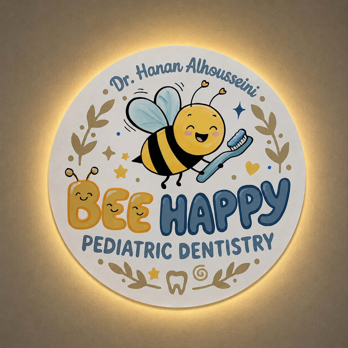 Personalized Dental Clinic Lighted Wall Décor Set of 6 pieces
