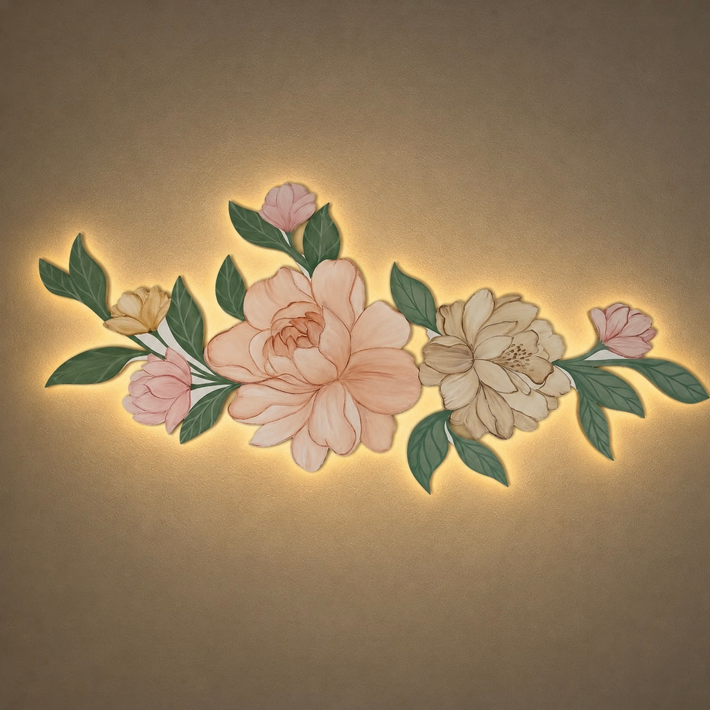 Pastel Floral Bouquet Lighted Wall Décor