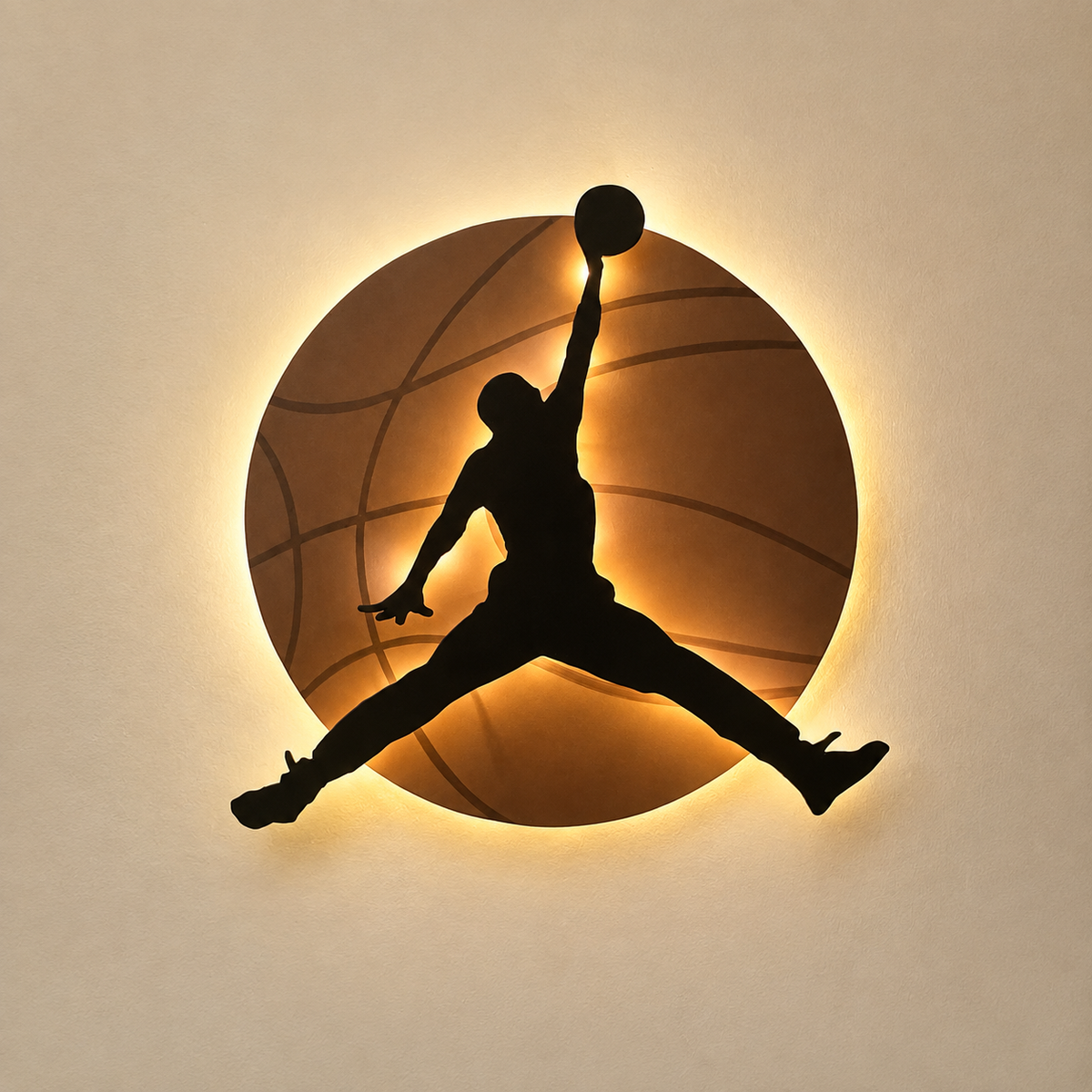 Lighted Basketball Player Wall Décor Set