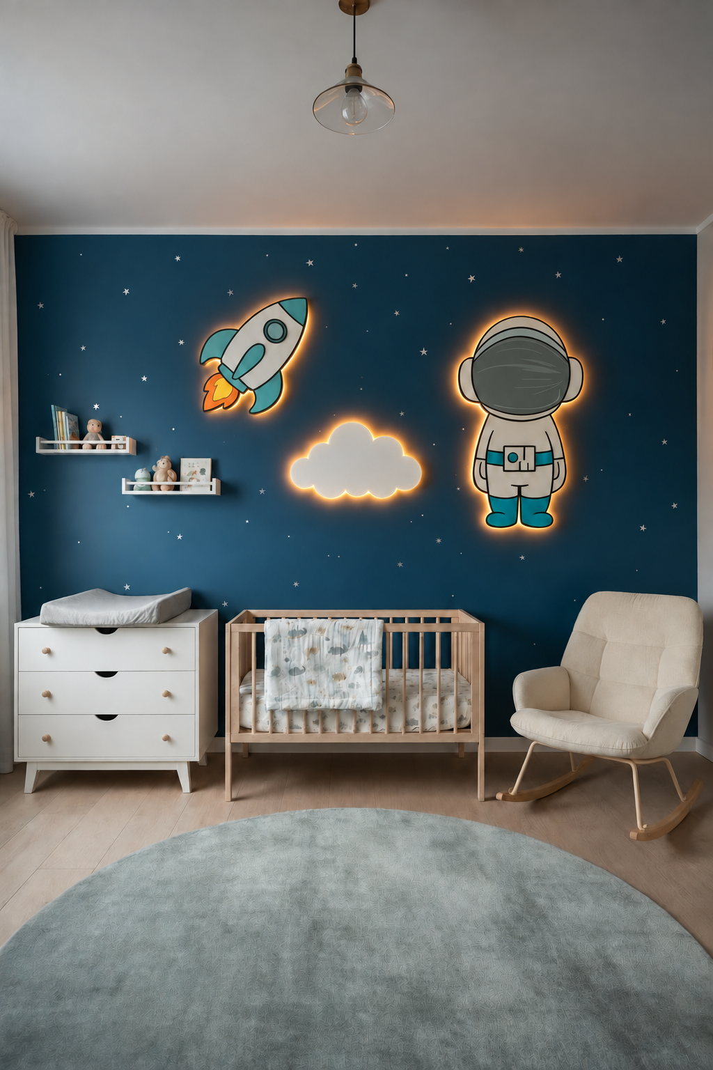 Little Astronaut Lighted Wall Décor Set – 3 Pieces