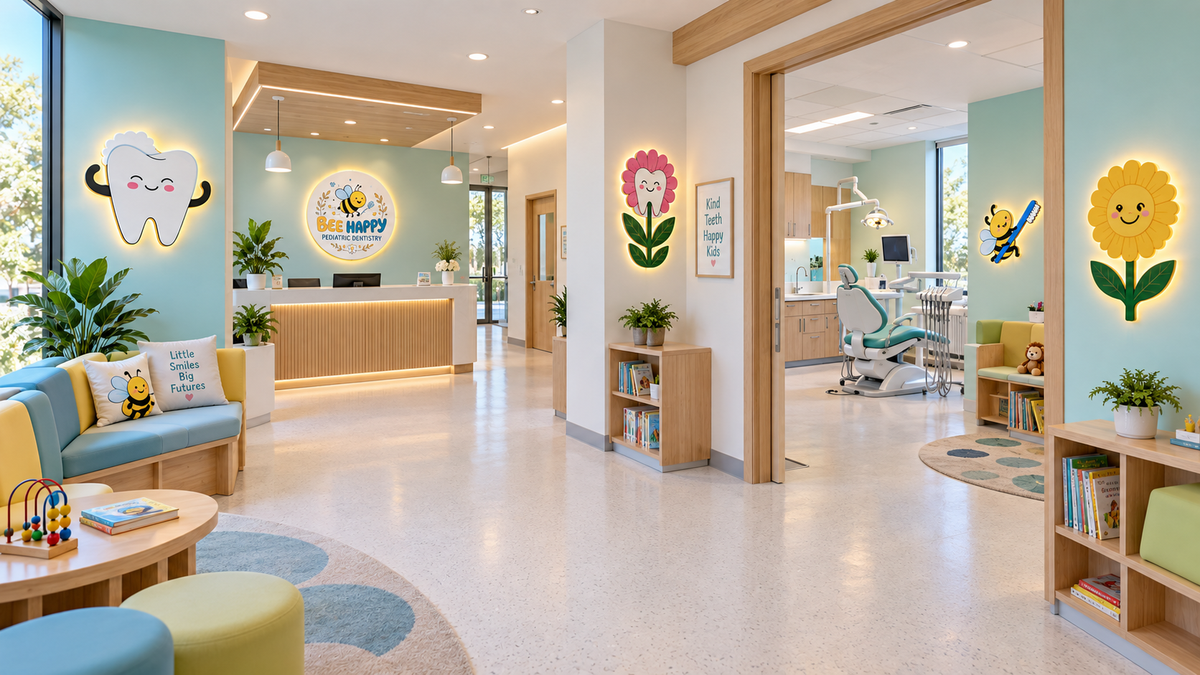 Personalized Dental Clinic Lighted Wall Décor Set of 6 pieces