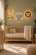 Safari Friends Lighted Wall Décor Set – 3 Pieces – 50 Cm each