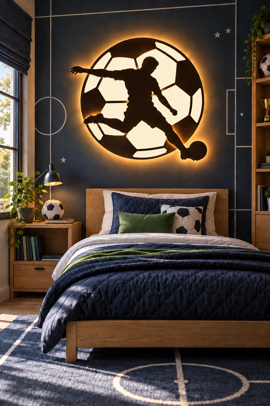 Goal Glow – LED MDF Football Wall Décor 80 cm and 70 cm