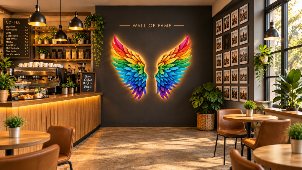 Rainbow Angel Wings – Handmade Lighted Wall Décor 100 cm per wing