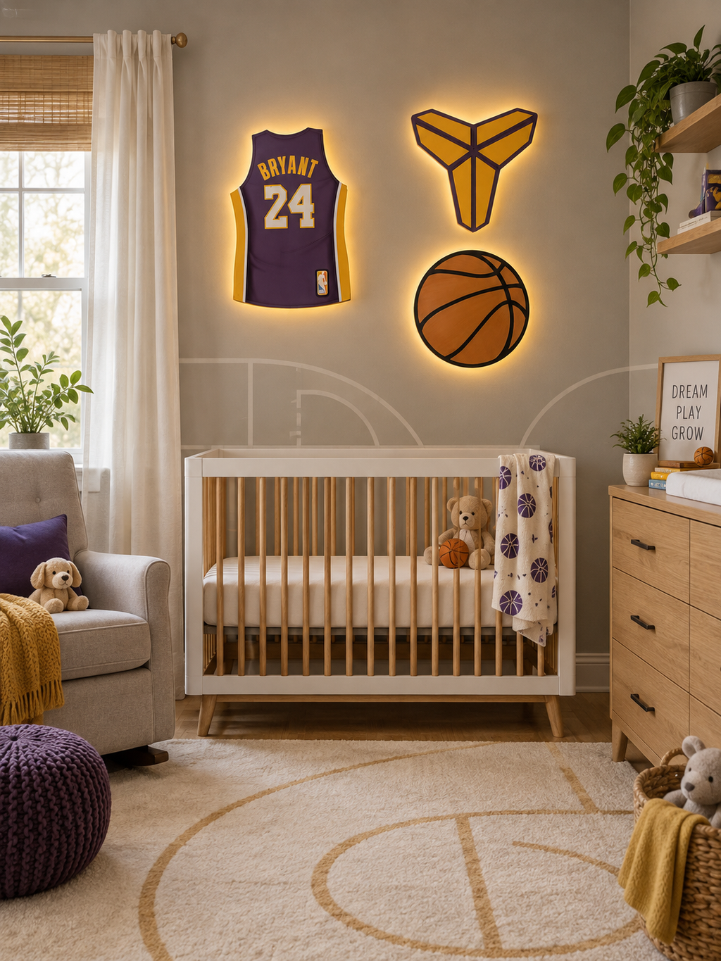 Kobe Bryant No. 24 Lighted Wall Décor Set – 3 Pieces
