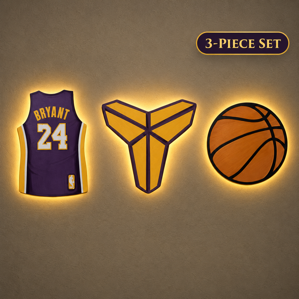 Kobe Bryant No. 24 Lighted Wall Décor Set – 3 Pieces