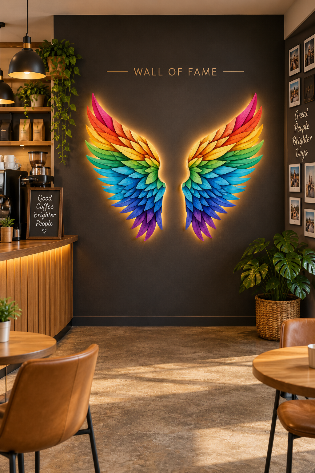 Rainbow Angel Wings – Handmade Lighted Wall Décor 100 cm per wing