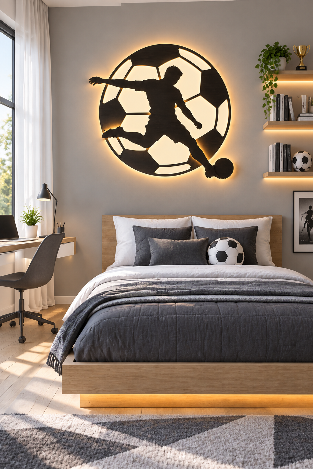 Goal Glow – LED MDF Football Wall Décor 80 cm and 70 cm