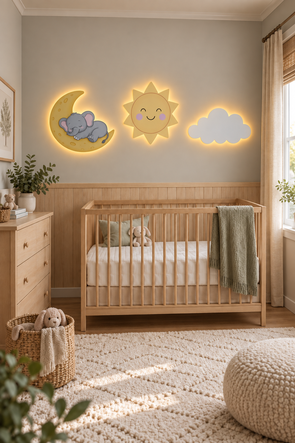 Sweet Dreams Elephant Lighted Wall Décor Set – 3 Pieces
